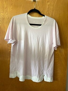 Aimer Pale Pink Algae pajama Tee with White Trim M